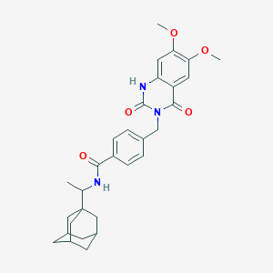 molecular formula C30H35N3O5 B2962145 N-[1-(adamantan-1-yl)ethyl]-4-[(6,7-dimethoxy-2,4-dioxo-1,2,3,4-tetrahydroquinazolin-3-yl)methyl]benzamide CAS No. 1223913-85-6