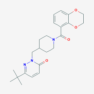 molecular formula C23H29N3O4 B2962147 6-Tert-butyl-2-{[1-(2,3-dihydro-1,4-benzodioxine-5-carbonyl)piperidin-4-yl]methyl}-2,3-dihydropyridazin-3-one CAS No. 2097890-32-7