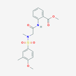 molecular formula C19H22N2O6S B296216 methyl 2-({[[(4-methoxy-3-methylphenyl)sulfonyl](methyl)amino]acetyl}amino)benzoate 