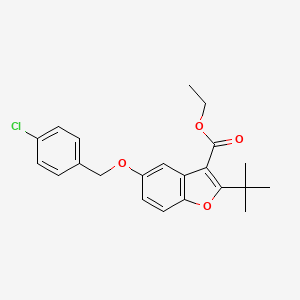 B2962162 Ethyl 2-tert-butyl-5-[(4-chlorophenyl)methoxy]-1-benzofuran-3-carboxylate CAS No. 384353-32-6