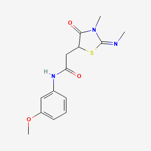molecular formula C14H17N3O3S B2962163 N-(3-methoxyphenyl)-2-[(2Z)-3-methyl-2-(methylimino)-4-oxo-1,3-thiazolidin-5-yl]acetamide CAS No. 469876-34-4