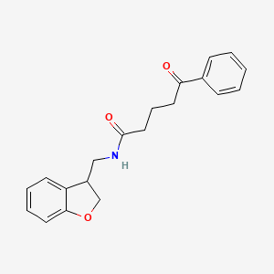 molecular formula C20H21NO3 B2962227 N-[(2,3-dihydro-1-benzofuran-3-yl)methyl]-5-oxo-5-phenylpentanamide CAS No. 2097898-66-1