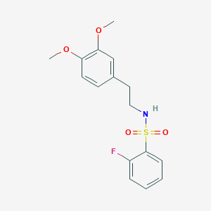 molecular formula C16H18FNO4S B2962228 N-(3,4-dimethoxyphenethyl)-2-fluorobenzenesulfonamide CAS No. 667911-87-7