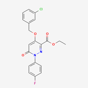 molecular formula C20H16ClFN2O4 B2962233 Ethyl 4-((3-chlorobenzyl)oxy)-1-(4-fluorophenyl)-6-oxo-1,6-dihydropyridazine-3-carboxylate CAS No. 899975-84-9