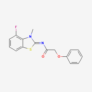 molecular formula C16H13FN2O2S B2962235 N-[(2Z)-4-fluoro-3-methyl-2,3-dihydro-1,3-benzothiazol-2-ylidene]-2-phenoxyacetamide CAS No. 868375-92-2