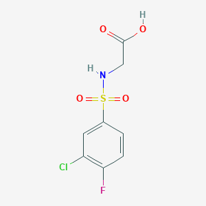 molecular formula C8H7ClFNO4S B2962254 ((3-Chloro-4-fluorophenyl)sulfonyl)glycine CAS No. 613657-33-3