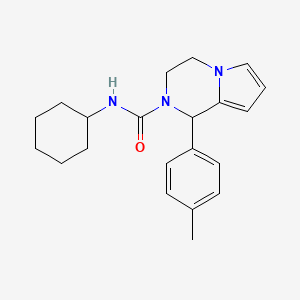 molecular formula C21H27N3O B2962266 N-cyclohexyl-1-(4-methylphenyl)-1H,2H,3H,4H-pyrrolo[1,2-a]pyrazine-2-carboxamide CAS No. 899750-74-4