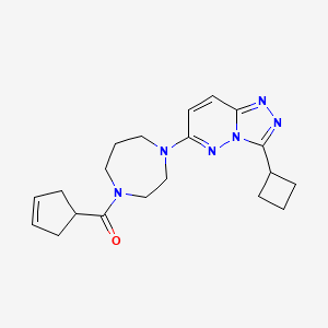 molecular formula C20H26N6O B2962279 1-{3-Cyclobutyl-[1,2,4]triazolo[4,3-b]pyridazin-6-yl}-4-(cyclopent-3-ene-1-carbonyl)-1,4-diazepane CAS No. 2380042-53-3
