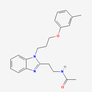 molecular formula C21H25N3O2 B2962295 N-(2-{1-[3-(3-methylphenoxy)propyl]-1H-1,3-benzodiazol-2-yl}ethyl)acetamide CAS No. 871552-92-0