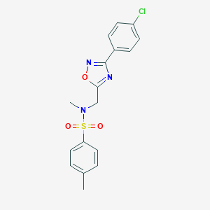 molecular formula C17H16ClN3O3S B296231 N-[[3-(4-chlorophenyl)-1,2,4-oxadiazol-5-yl]methyl]-N,4-dimethylbenzenesulfonamide 