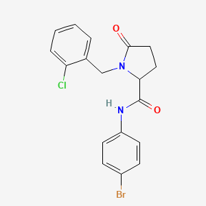 molecular formula C18H16BrClN2O2 B2962310 N-(4-bromophenyl)-1-[(2-chlorophenyl)methyl]-5-oxopyrrolidine-2-carboxamide CAS No. 477768-27-7