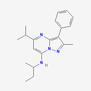 molecular formula C20H26N4 B2962330 N-(butan-2-yl)-2-methyl-3-phenyl-5-(propan-2-yl)pyrazolo[1,5-a]pyrimidin-7-amine CAS No. 896848-27-4