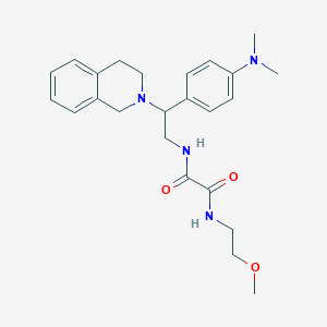 molecular formula C24H32N4O3 B2962331 N'-{2-[4-(dimethylamino)phenyl]-2-(1,2,3,4-tetrahydroisoquinolin-2-yl)ethyl}-N-(2-methoxyethyl)ethanediamide CAS No. 941995-73-9