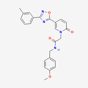molecular formula C24H22N4O4 B2962370 N-(4-methoxybenzyl)-2-{5-[3-(3-methylphenyl)-1,2,4-oxadiazol-5-yl]-2-oxopyridin-1(2H)-yl}acetamide CAS No. 1326864-38-3