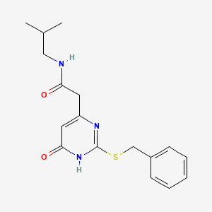 molecular formula C17H21N3O2S B2962378 2-(2-(benzylthio)-6-oxo-1,6-dihydropyrimidin-4-yl)-N-isobutylacetamide CAS No. 1105235-26-4