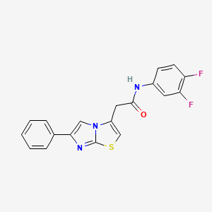 molecular formula C19H13F2N3OS B2962409 N-(3,4-difluorophenyl)-2-{6-phenylimidazo[2,1-b][1,3]thiazol-3-yl}acetamide CAS No. 897459-37-9