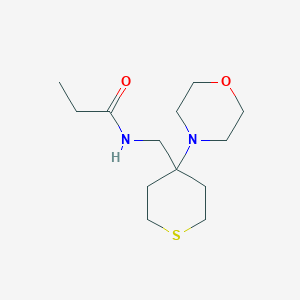 molecular formula C13H24N2O2S B2962422 N-{[4-(morpholin-4-yl)thian-4-yl]methyl}propanamide CAS No. 2380169-42-4