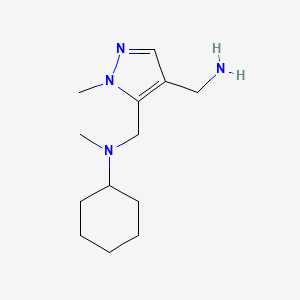 molecular formula C13H24N4 B2962424 N-{[4-(aminomethyl)-1-methyl-1H-pyrazol-5-yl]methyl}-N-methylcyclohexanamine CAS No. 1883717-64-3