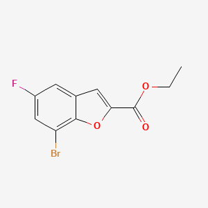 molecular formula C11H8BrFO3 B2962444 Ethyl 7-bromo-5-fluorobenzofuran-2-carboxylate CAS No. 1259929-80-0