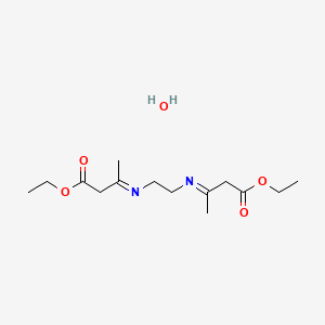 molecular formula C14H26N2O5 B2962447 ethyl (3Z)-3-({2-[(E)-(4-ethoxy-4-oxobutan-2-ylidene)amino]ethyl}imino)butanoate hydrate CAS No. 1798415-80-1
