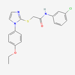 molecular formula C19H18ClN3O2S B2962463 N-(3-chlorophenyl)-2-{[1-(4-ethoxyphenyl)-1H-imidazol-2-yl]sulfanyl}acetamide CAS No. 688336-50-7
