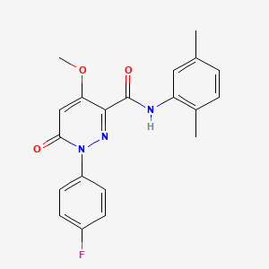 molecular formula C20H18FN3O3 B2962469 N-(2,5-dimethylphenyl)-1-(4-fluorophenyl)-4-methoxy-6-oxo-1,6-dihydropyridazine-3-carboxamide CAS No. 921539-98-2