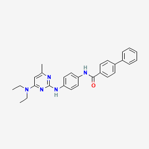 molecular formula C28H29N5O B2962491 N-(4-{[4-(diethylamino)-6-methylpyrimidin-2-yl]amino}phenyl)-[1,1'-biphenyl]-4-carboxamide CAS No. 923195-09-9