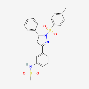 B2962536 N-(3-(5-phenyl-1-tosyl-4,5-dihydro-1H-pyrazol-3-yl)phenyl)methanesulfonamide CAS No. 851782-62-2