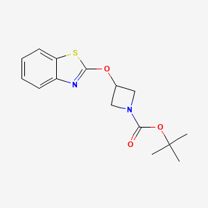 molecular formula C15H18N2O3S B2962546 TERT-BUTYL 3-(1,3-BENZOTHIAZOL-2-YLOXY)AZETIDINE-1-CARBOXYLATE CAS No. 1621696-71-6