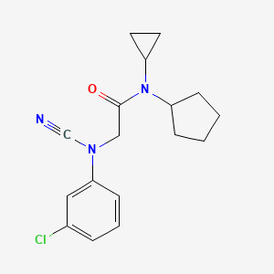 molecular formula C17H20ClN3O B2962563 2-(3-Chloro-N-cyanoanilino)-N-cyclopentyl-N-cyclopropylacetamide CAS No. 2411318-53-9
