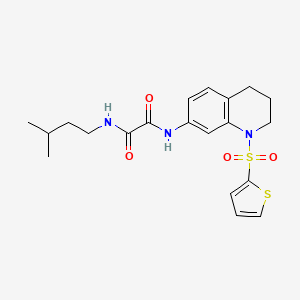 molecular formula C20H25N3O4S2 B2962565 N-(3-methylbutyl)-N'-[1-(thiophene-2-sulfonyl)-1,2,3,4-tetrahydroquinolin-7-yl]ethanediamide CAS No. 898414-07-8