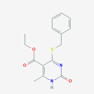 molecular formula C15H16N2O3S B2962566 ethyl 4-(benzylsulfanyl)-6-methyl-2-oxo-1,2-dihydropyrimidine-5-carboxylate CAS No. 899749-23-6
