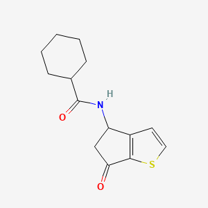 molecular formula C14H17NO2S B2962614 N-{6-oxo-4H,5H,6H-cyclopenta[b]thiophen-4-yl}cyclohexanecarboxamide CAS No. 865658-99-7