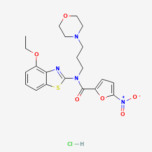 molecular formula C21H25ClN4O6S B2962617 N-(4-ethoxybenzo[d]thiazol-2-yl)-N-(3-morpholinopropyl)-5-nitrofuran-2-carboxamide hydrochloride CAS No. 1217118-21-2