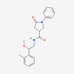 molecular formula C21H24N2O3 B2962633 N-[2-METHOXY-2-(2-METHYLPHENYL)ETHYL]-5-OXO-1-PHENYLPYRROLIDINE-3-CARBOXAMIDE CAS No. 1797556-36-5