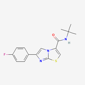 molecular formula C16H16FN3OS B2962644 N-tert-butyl-6-(4-fluorophenyl)imidazo[2,1-b][1,3]thiazole-3-carboxamide CAS No. 1049371-70-1