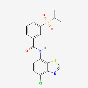 molecular formula C17H15ClN2O3S2 B2962667 N-(4-chlorobenzo[d]thiazol-7-yl)-3-(isopropylsulfonyl)benzamide CAS No. 941998-47-6