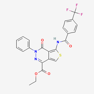 Ethyl 4-oxo-3-phenyl-5-(4-(trifluoromethyl)benzamido)-3,4-dihydrothieno[3,4-d]pyridazine-1-carboxylate