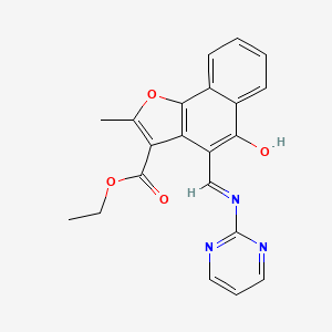(Z)-ethyl 2-methyl-5-oxo-4-((pyrimidin-2-ylamino)methylene)-4,5-dihydronaphtho[1,2-b]furan-3-carboxylate