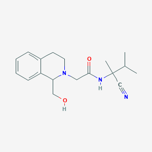 molecular formula C18H25N3O2 B2962709 N-(2-Cyano-3-methylbutan-2-yl)-2-[1-(hydroxymethyl)-3,4-dihydro-1H-isoquinolin-2-yl]acetamide CAS No. 2071633-08-2