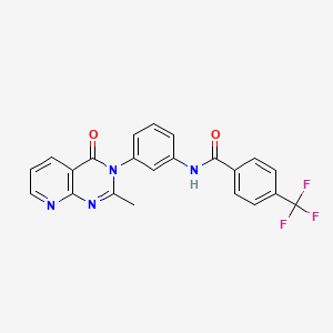 molecular formula C22H15F3N4O2 B2962714 N-(3-(2-methyl-4-oxopyrido[2,3-d]pyrimidin-3(4H)-yl)phenyl)-4-(trifluoromethyl)benzamide CAS No. 941970-07-6