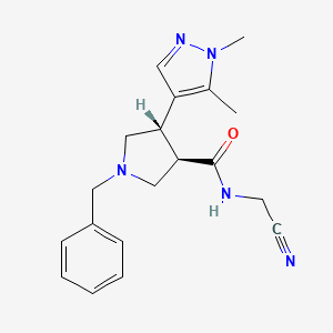 (3R,4S)-1-Benzyl-N-(cyanomethyl)-4-(1,5-dimethylpyrazol-4-yl)pyrrolidine-3-carboxamide