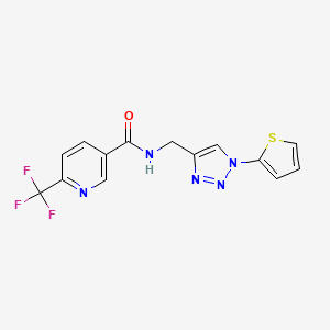 N-((1-(thiophen-2-yl)-1H-1,2,3-triazol-4-yl)methyl)-6-(trifluoromethyl)nicotinamide