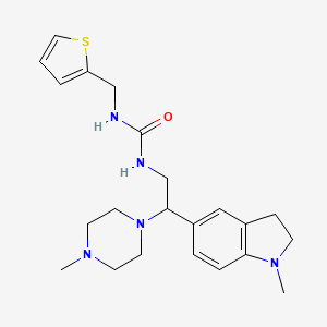 1-(2-(1-Methylindolin-5-yl)-2-(4-methylpiperazin-1-yl)ethyl)-3-(thiophen-2-ylmethyl)urea