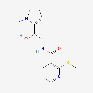 N-(2-hydroxy-2-(1-methyl-1H-pyrrol-2-yl)ethyl)-2-(methylthio)nicotinamide