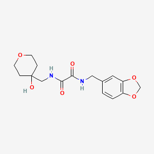 molecular formula C16H20N2O6 B2962745 N-[(2H-1,3-benzodioxol-5-yl)methyl]-N'-[(4-hydroxyoxan-4-yl)methyl]ethanediamide CAS No. 1351599-79-5