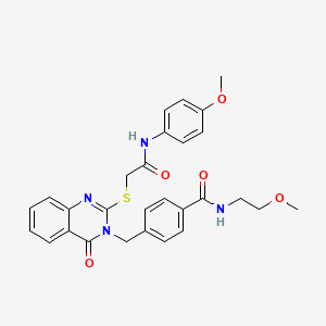 N-(2-methoxyethyl)-4-((2-((2-((4-methoxyphenyl)amino)-2-oxoethyl)thio)-4-oxoquinazolin-3(4H)-yl)methyl)benzamide