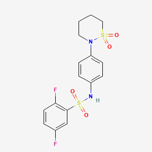 molecular formula C16H16F2N2O4S2 B2962749 N-[4-(1,1-dioxo-1lambda6,2-thiazinan-2-yl)phenyl]-2,5-difluorobenzene-1-sulfonamide CAS No. 941940-51-8