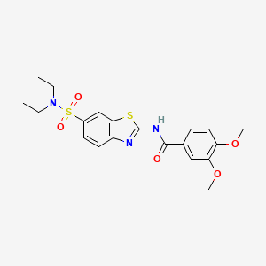 molecular formula C20H23N3O5S2 B2962750 N-[6-(diethylsulfamoyl)-1,3-benzothiazol-2-yl]-3,4-dimethoxybenzamide CAS No. 865592-32-1