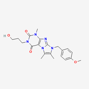 2-(3-Hydroxypropyl)-6-[(4-methoxyphenyl)methyl]-4,7,8-trimethylpurino[7,8-a]imidazole-1,3-dione